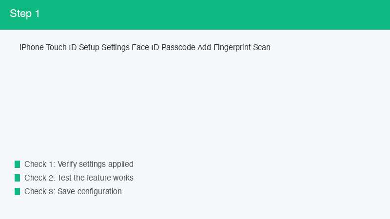 iPhone Touch ID Setup Settings Face ID Passcode Add Fingerprint Scan