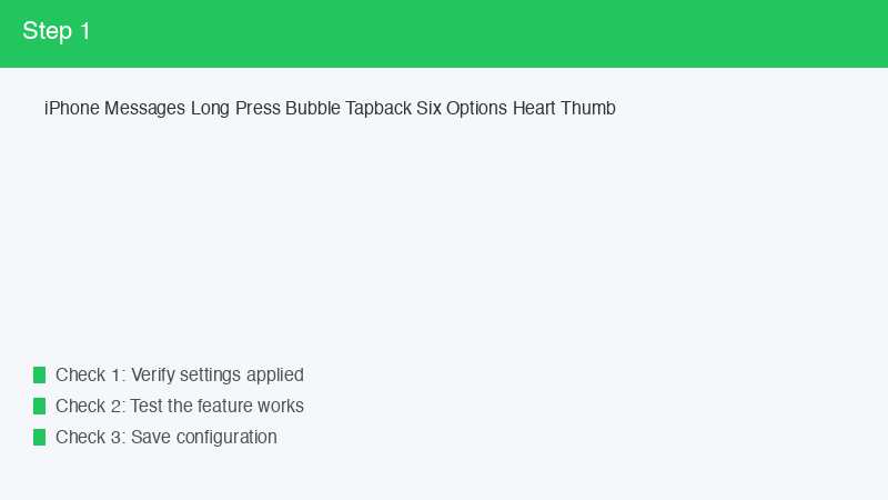 iPhone Messages Long Press Bubble Tapback Six Options Heart Thumb