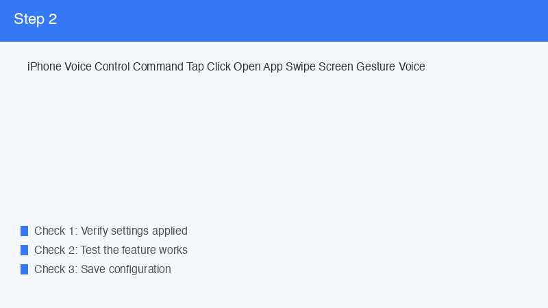 iPhone Voice Control Command Tap Click Open App Swipe Screen Gesture Voice