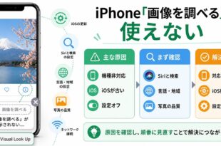 iPhoneの「画像を調べる」が使えない原因と確認ポイントをまとめたアイキャッチ画像