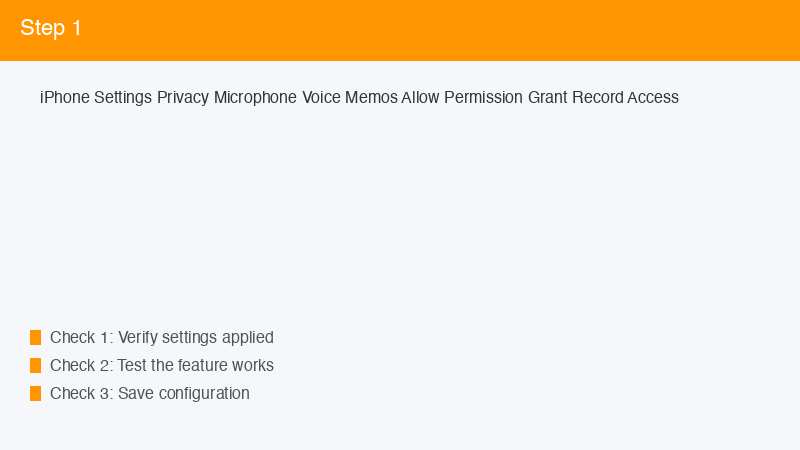 iPhone Settings Privacy Microphone Voice Memos Allow Permission Grant Record Acc