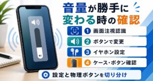 iPhoneの音量が勝手に変わる時に確認する設定と物理ボタンの図解