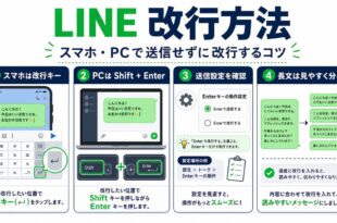 LINEで送信せずに改行する方法をスマホとPC別に整理した図解