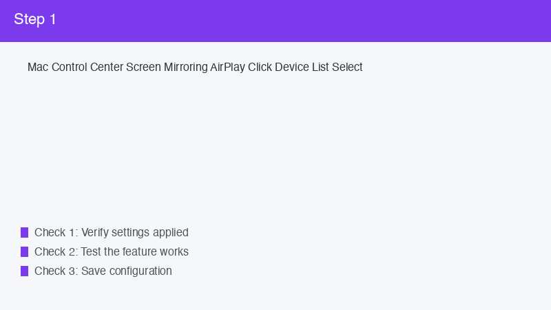Mac Control Center Screen Mirroring AirPlay Click Device List Select