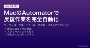 【2026年最新版】MacのAutomator完全ガイド｜ワークフロー作成・ファイル一括処理・自動化術