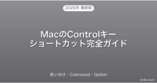 【2026年最新版】MacのControl・Command・Optionキーショートカット使い分け完全ガイド