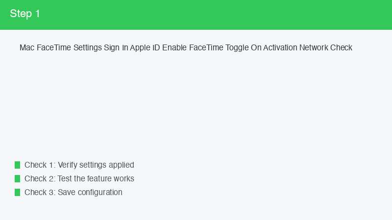 Mac FaceTime Settings Sign In Apple ID Enable FaceTime Toggle On Activation Netw