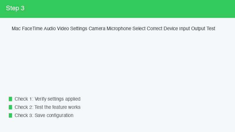 Mac FaceTime Audio Video Settings Camera Microphone Select Correct Device Input 