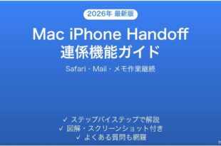 MacとiPhoneのHandoff機能の使い方完全ガイドSafari Mailメモ作業継続