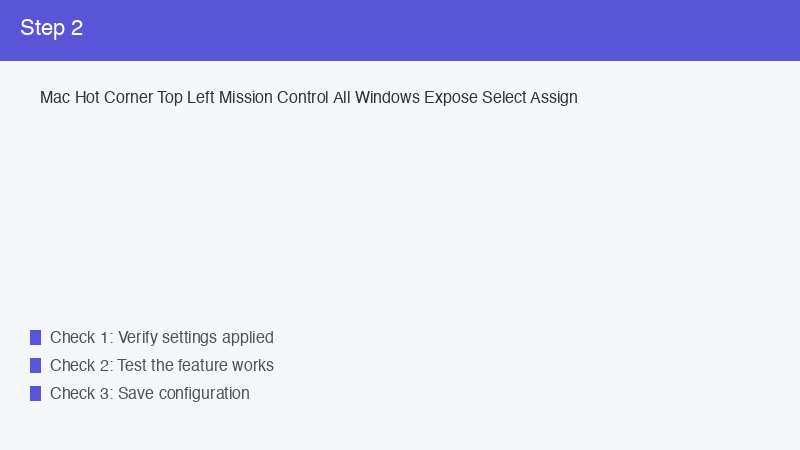 Mac Hot Corner Top Left Mission Control All Windows Expose Select Assign