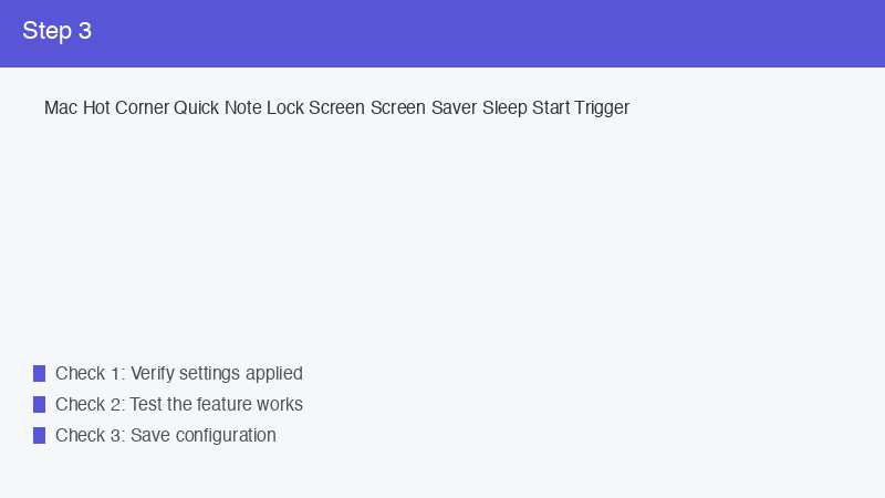 Mac Hot Corner Quick Note Lock Screen Screen Saver Sleep Start Trigger