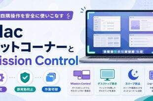 MacのホットコーナーとMission Controlで四隅操作や誤発動防止や作業切替を整理した日本語アイキャッチ画像