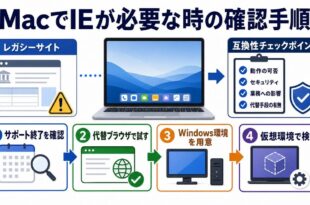 Macで旧式サイトやIEが必要な時に代替ブラウザ、Windows環境、仮想環境を確認する完成Image2アイキャッチ