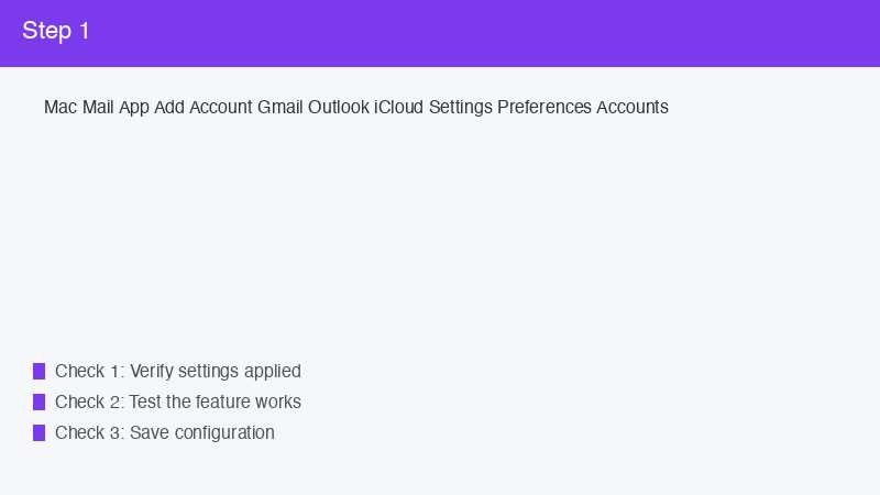 Mac Mail App Add Account Gmail Outlook iCloud Settings Preferences Accounts