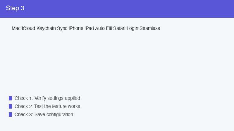 Mac iCloud Keychain Sync iPhone iPad Auto Fill Safari Login Seamless