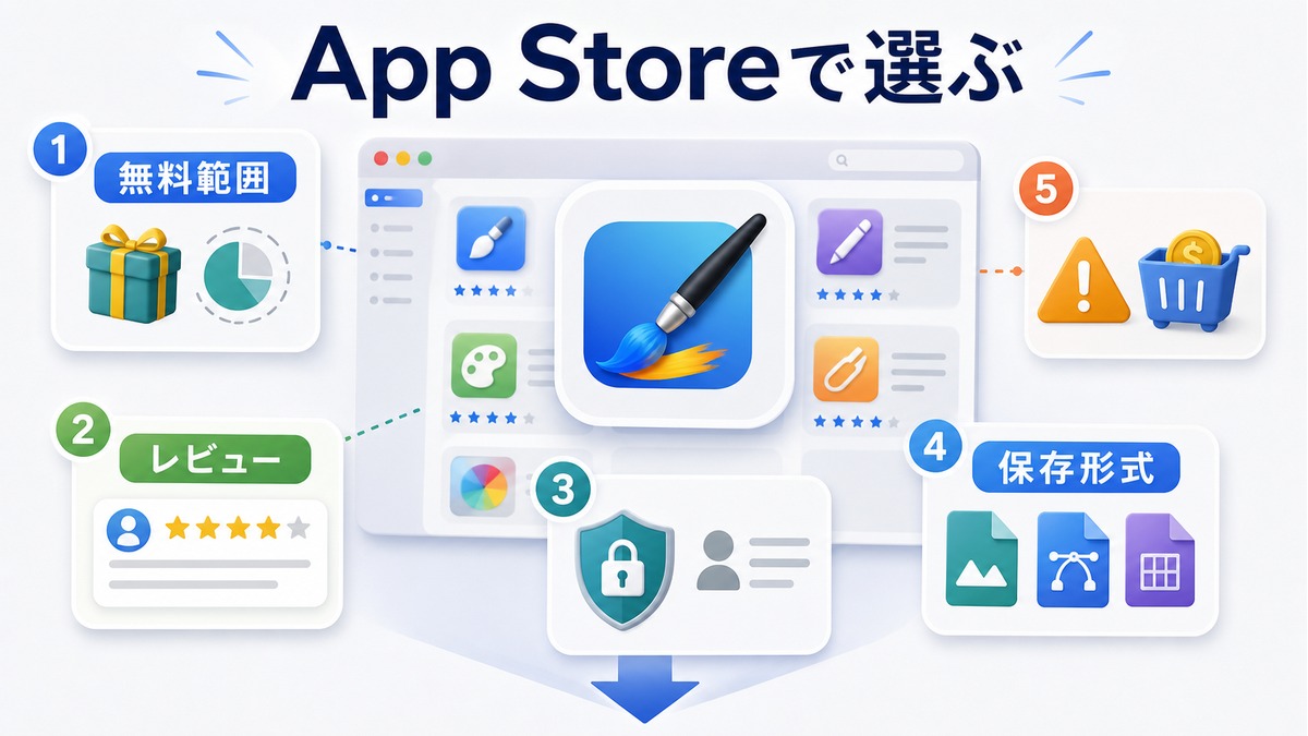App Storeで選ぶポイントの図解