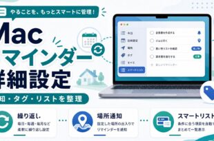 Macのリマインダーで繰り返し通知や場所通知やスマートリストを整理した日本語アイキャッチ画像
