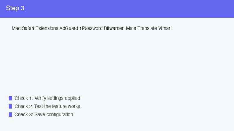 Mac Safari Extensions AdGuard 1Password Bitwarden Mate Translate Vimari