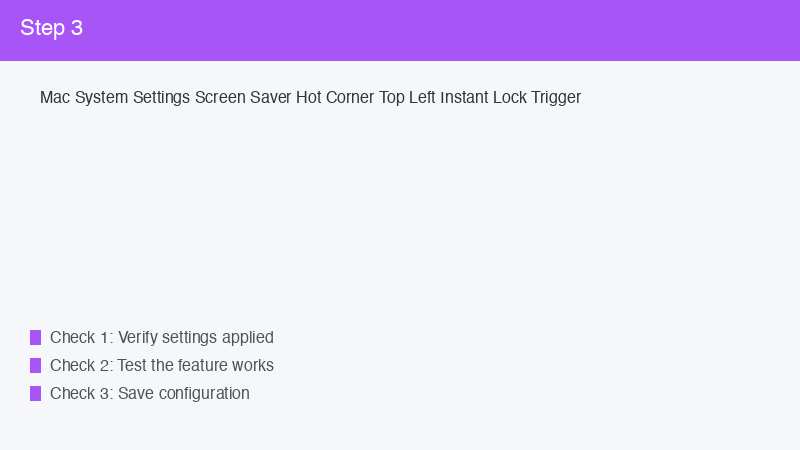 Mac System Settings Screen Saver Hot Corner Top Left Instant Lock Trigger
