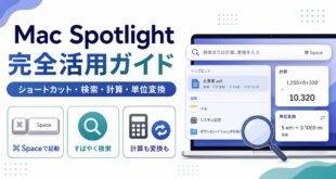 MacのSpotlightでショートカットや検索や計算や単位変換を活用する方法を整理した日本語アイキャッチ画像