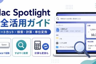 MacのSpotlightでショートカットや検索や計算や単位変換を活用する方法を整理した日本語アイキャッチ画像