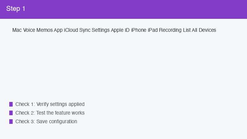Mac Voice Memos App iCloud Sync Settings Apple ID iPhone iPad Recording List All