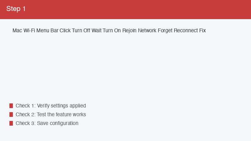 Mac Wi-Fi Menu Bar Click Turn Off Wait Turn On Rejoin Network Forget Reconnect F