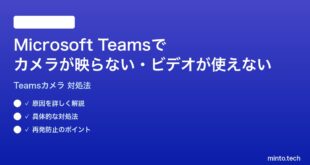 Microsoft Teamsでカメラが映らないビデオが使えない時の対処法