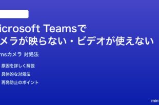 Microsoft Teamsでカメラが映らないビデオが使えない時の対処法