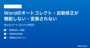 Microsoft Wordのオートコレクト自動修正が機能しない勝手に変換されない時の対処法