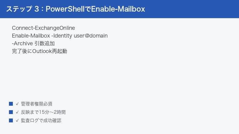PowerShell Exchange Online Enable Mailbox Archive Identity User Domain