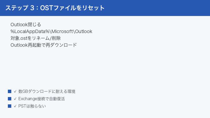 Outlook OST File Local AppData Delete Rename Re-download Reset