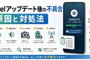 Pixelアップデート後の不具合の原因と対処法をまとめたアイキャッチ画像