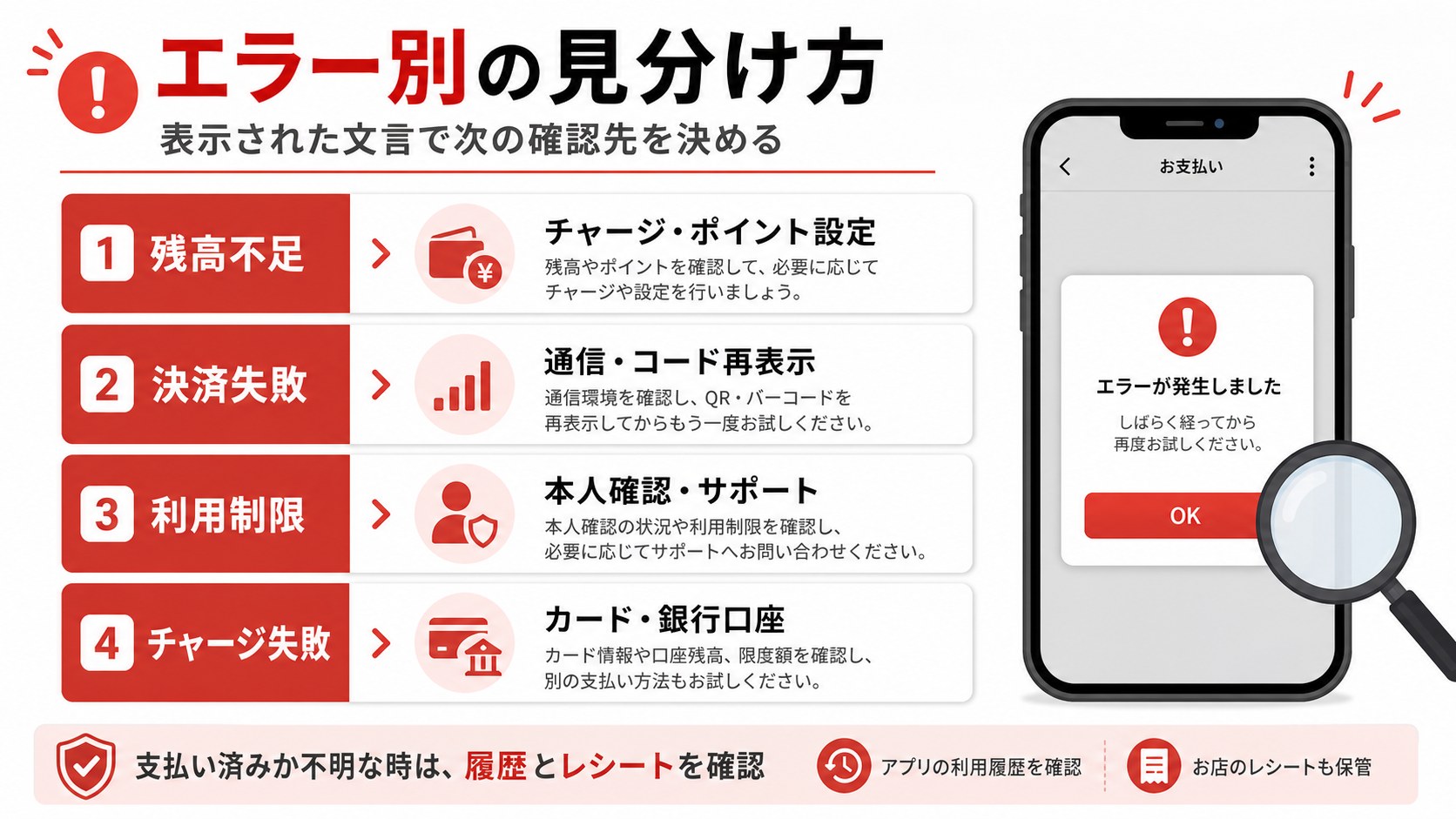楽天ペイエラー別の見分け方