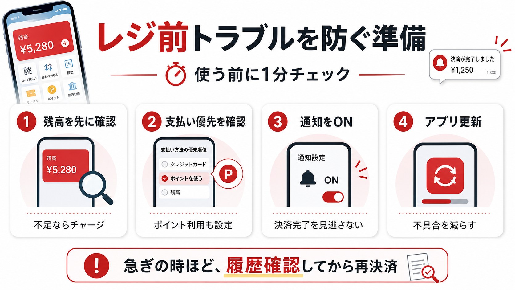 楽天ペイレジ前トラブルを防ぐ準備