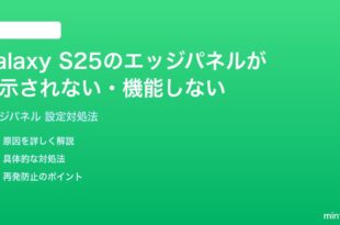 Samsung Galaxy S25のエッジパネルが表示されない機能しない時の対処法