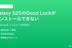 Samsung Galaxy S25のGood Lockアプリがインストールできない起動しない時の対処法