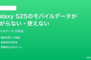 Samsung Galaxy S25のモバイルデータ通信が繋がらない使えない時の対処法
