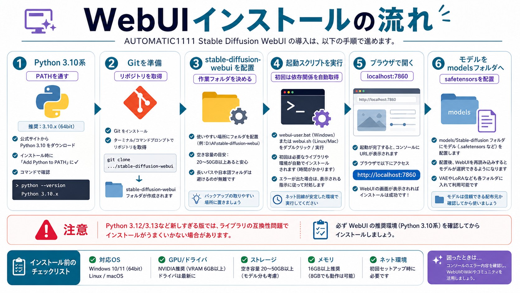 AUTOMATIC1111 WebUIのインストール手順とPython設定