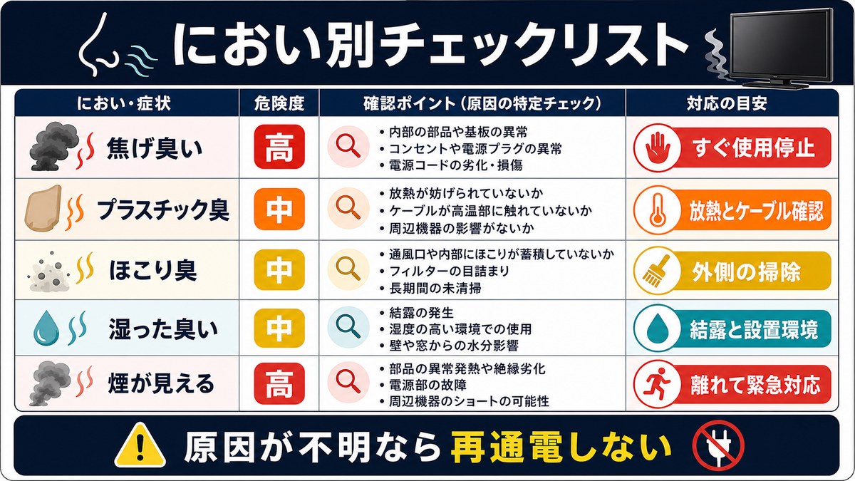 におい別チェックリストの図解
