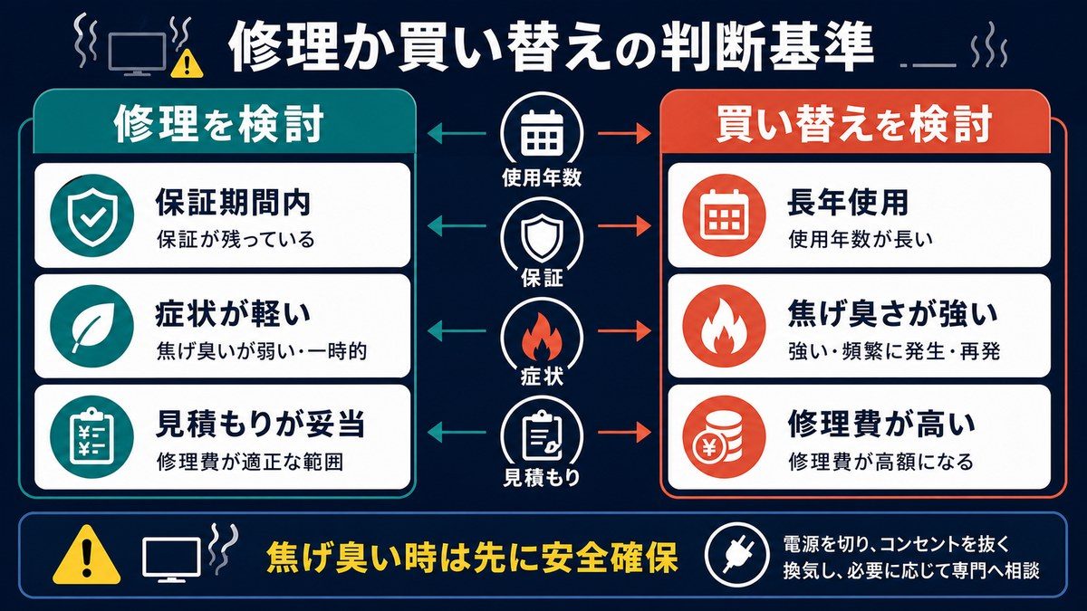 修理か買い替えの判断基準の図解