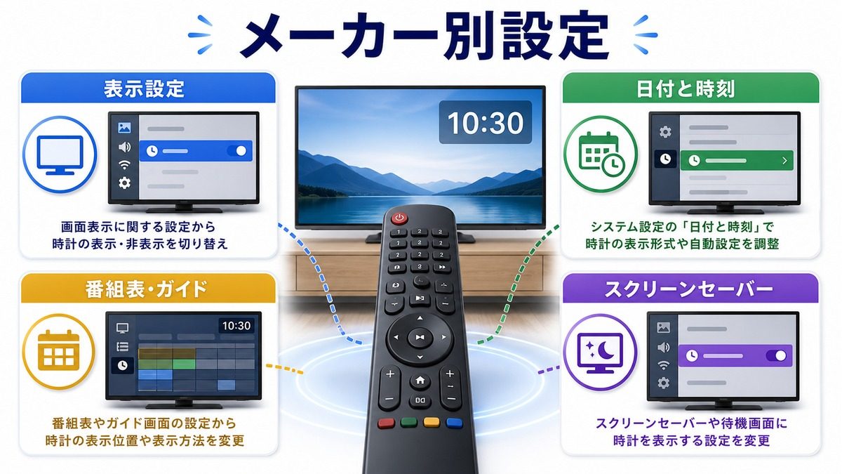 メーカー別設定の探し方の図解
