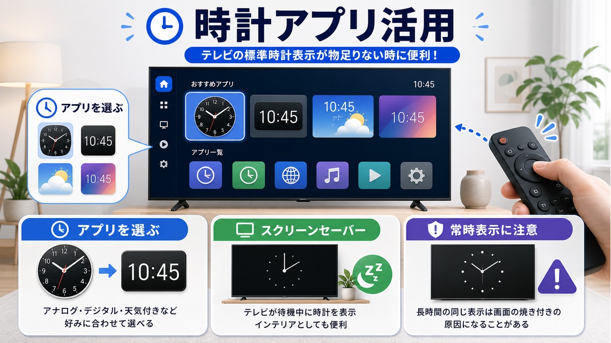 時計アプリの活用の図解