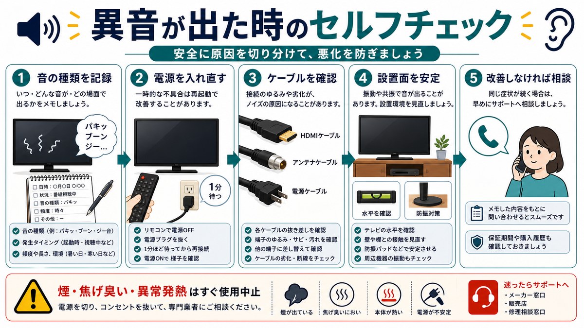 異音セルフチェック手順の図解