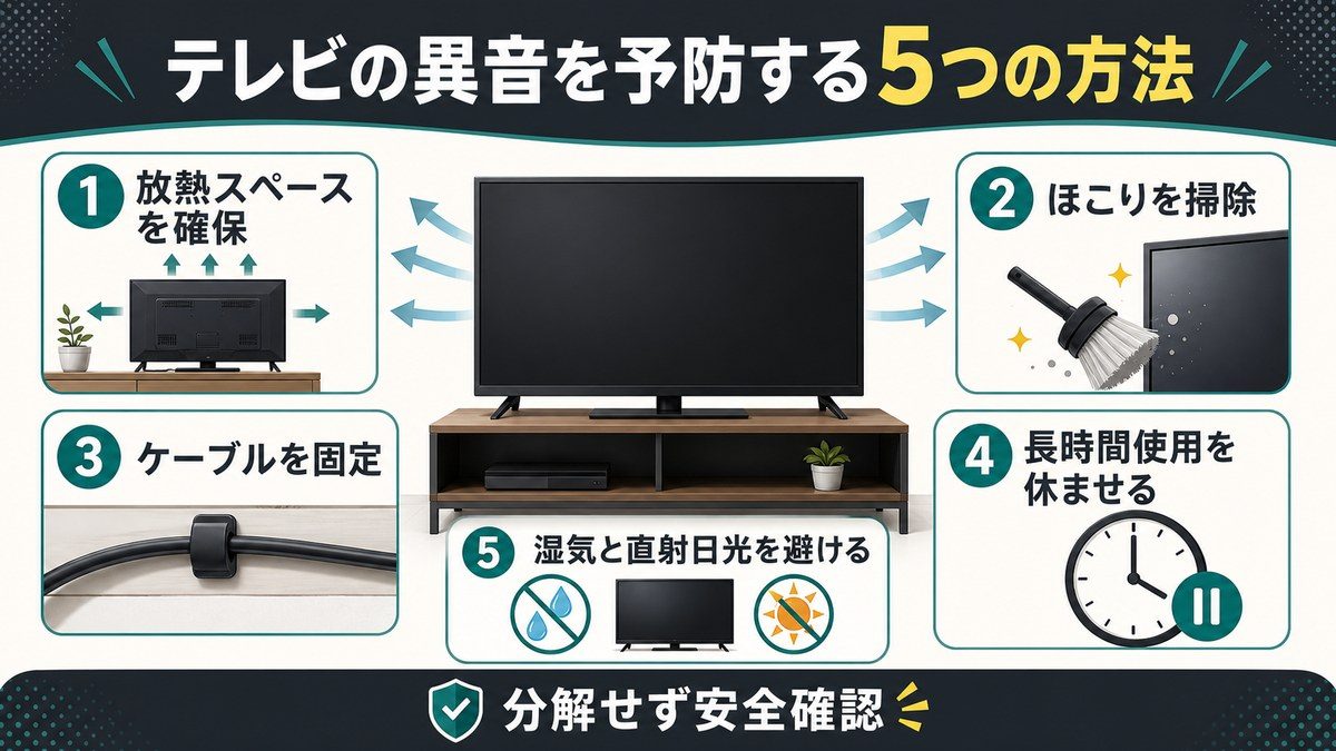 テレビ異音を予防する方法の図解
