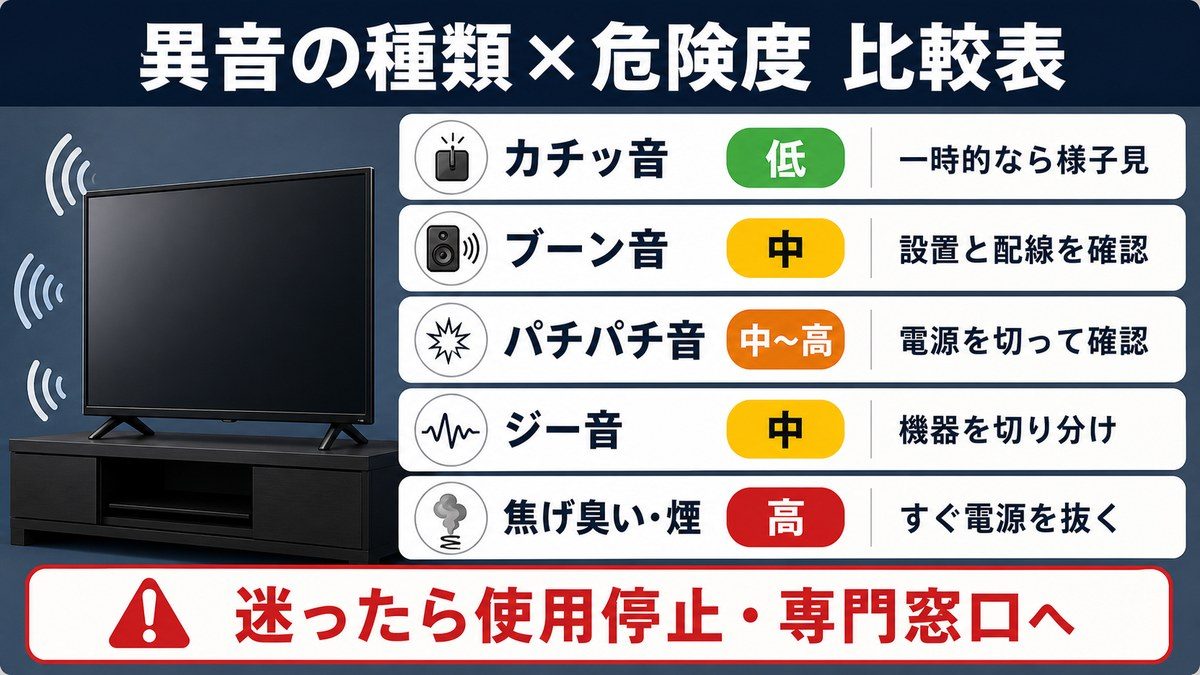異音の危険度比較の図解