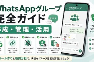 WhatsAppグループの作成管理活用をまとめたアイキャッチ画像