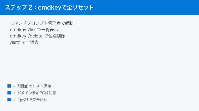 Windows cmdkey list delete Command Prompt Administrator Credentials