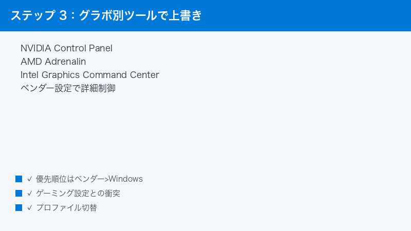 Windows NVIDIA Control Panel AMD Adrenalin Intel Graphics Vendor Override