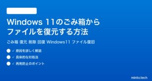 【2026年最新版】Windows 11のごみ箱からファイルを復元する方法【完全ガイド】
